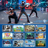 LEKE VR - Máquina de Realidad Virtual para Interiores, Modelo X-Space, Arena de Juego Libre para 4-20 Jugadores, Zona Multijugador, Simulador 9D