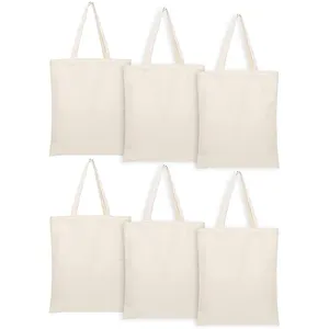 Özel logo baskı kullanımlık pamuk bakkal alışveriş çantaları çevre dostu tuval tote çanta kolları ile