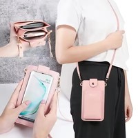Sac bandoulière pour téléphone portable pour femmes et filles, pochette universelle pour téléphone portable, étui pour téléphone portable à écran tactile, sac à bandoulière en cuir PU