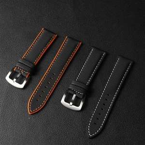 Cinturino <span class=keywords><strong>per</strong></span> Orologio in Gomma di Alta Qualità con Fibbia in Acciaio Inossidabile, Ibrido in Nylon e Silicone, Impermeabile - Product Image 2