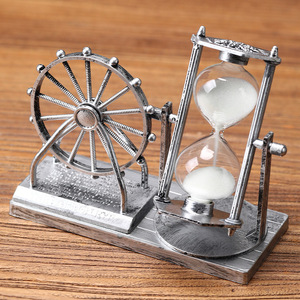 Modèle de minuteur créatif de style européen, peint à la main, en forme de grande roue et sablier, pour décoration intérieure et cadeau étudiant L-764 - Product Image 4