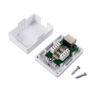 Caja de Conexión Keystone Cat5e UTP Sin Blindaje, 1 Puerto 8P8C T568A/B, Montaje en Superficie