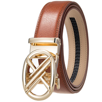 Ceinture de luxe pour homme Ly36-26094, tendance mode, en cuir de vachette double couche, avec boucle automatique