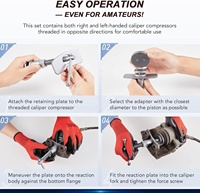 Kit de rétraction d'étriers de frein universels 22 pièces et ensemble d'outils de compression en acier à haute teneur en carbone pour la réparation de carrosserie automobile avec embouts souples