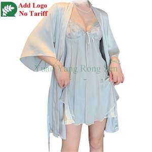 Pijama de algodón de verano para mujer, pijama victoriano largo de encaje dulce Pennine Noir - Product Image 5