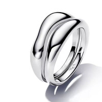 Cincin Terbuka yang Dapat Disesuaikan dengan Desain Bunga Salju dari Baja Anti Karat Fanhua Jewelry Pan Dainty