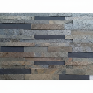 Panneau mural en pierre artificielle Zeera Green Mix, design traditionnel, surface flamée, durable, écologique, pour l'intérieur des villas, TSF India - Product Image 1