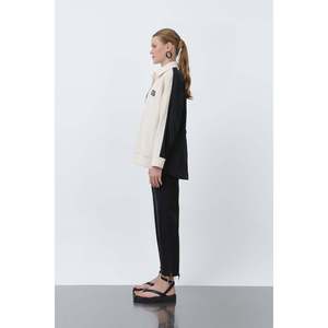 Women's Embroidered Front Parachute Back <b>Shirt</b> -32120GML - BLACK-BEIGE - Product Image 4