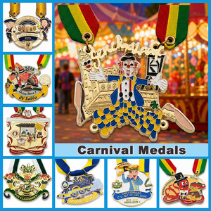 Medalla <span class=keywords><strong>de</strong></span> Carnaval 3D Estéreo Personalizada, Chapada en Oro, Esmaltada, con Diseño Hueco <span class=keywords><strong>de</strong></span> Payaso, Carrusel, Cerveza, Cinta, Festival, Figura <span class=keywords><strong>de</strong></span> Dibujos Animados en Relieve - Product Image 2
