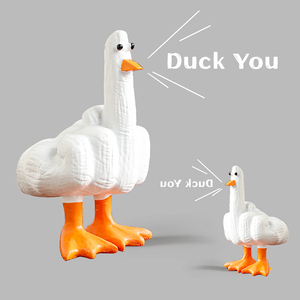 Moderno lindo dedo <span class=keywords><strong>medio</strong></span> patitos resina artesanía estatua decoración transfronteriza 'Duck You' arte construcción tema Naturaleza muerta - Product Image 2