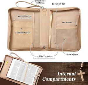 BSCI Source Factory Carrying <b>Case</b> with Floral Pattern <b>Bible</b> Bag Protective PU Leather <b>Bible</b> Cover Bag <b>for</b> the <b>Bible</b> - Product Image 3