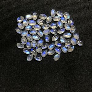IGI certifié 6x8mm naturel arc-en-ciel pierre de lune haute lisse AAA Grade optique calibré ovale Cabochon pour bijoux pierres précieuses en vrac - Product Image 3