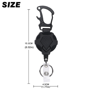 Porte-clés rétractable robuste avec logo <span class=keywords><strong>personnalisé</strong></span> XXH-P079 Porte-<span class=keywords><strong>badge</strong></span> tactique <span class=keywords><strong>pour</strong></span> carte d'identité Mousqueton rétractable avec <span class=keywords><strong>cordon</strong></span> en fil d'acier - Product Image 4
