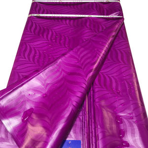 2023 Nouveau bassin africain Riche tissu 100% coton doré Bazin Riche dernier tissu de brocart Jacquard de haute qualité pour la fête - Product Image 1