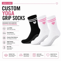 Chaussettes de Pilates antidérapantes pour femmes avec logo personnalisé, chaussettes de yoga, chaussettes de barre, chaussettes de sport d'intérieur