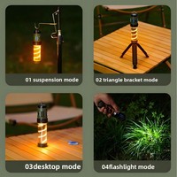 Lampe de camping multifonctionnelle anti-moustiques d'extérieur, rechargeable Type-C, longue autonomie, lumière d'ambiance LED, support triangulaire