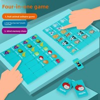 Permainan Rantai Balok Domino Berbentuk Kotak Balok Buah Mainan Kayu Edukatif untuk Anak Usia 4-6 Tahun Puzzle Hewan 40-Piece