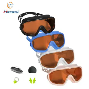 Juego de gafas de natación de gran oferta, gafas antivaho de buceo con tapones para los oídos, tapas con Clip para la nariz, gafas de natación de silicona para piscina