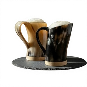 Buffalo Horn Beer <b>Mug</b> Handmade Natural Horn Classic <b>Large</b> Capacity Eco-Friendly with Handle Bar Drinkware - Product Image 3