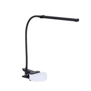 Lampe de bureau à pince USB Lampe de lecture LED à pince flexible Charge sans fil Tactile à intensité variable Bleu/Noir/Rose Design moderne pour l'étude - Product Image 1