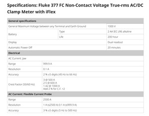 Multímetro de pinza de voltaje sin contacto MT-377FC True RMS AC con sonda flexible iFlex FieldSense - Product Image 6