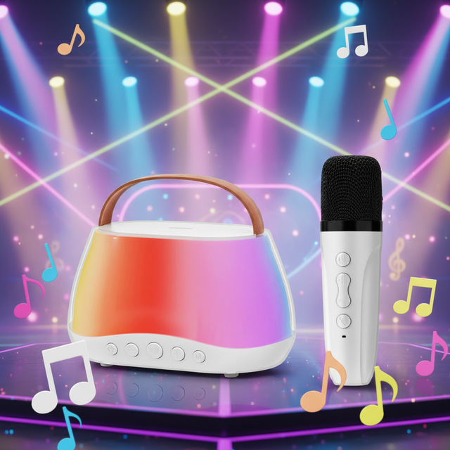 2026 Bottle Boom Box Strong Bass Music Festival and Backyard Home Outdoor Party Portable Mini Karaoke Speaker with 2 Microphones