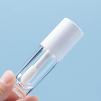 Nouvel emballage cosmétique vide de 6,5 ml, transparent, en plastique, avec brosse épaisse, bouchon à vis, impression personnalisée du logo, tubes pour gloss à lèvres