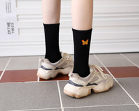 100% coton papillon business femmes d'équipage joyeux drôle fou chaussettes colorées pour dames filles