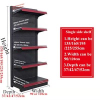 Étagères de supermarché métalliques robustes à double face perforées, présentoir réglable en forme de L, revêtement époxy