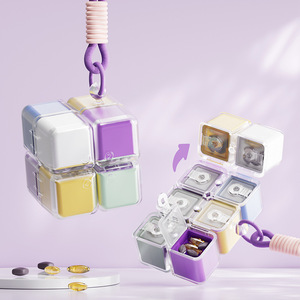 Caja de Almacenamiento de Medicamentos de Plástico con 8 Compartimentos, Hermética, Portátil, con Cuerda para Colgar, Esencial para Viajes - Product Image 5