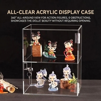 Vitrine d'appoint carrée moderne personnalisée en plexiglas transparent à 5 côtés avec couvercle coulissant pour le stockage des cartes alimentaires.