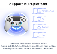 Mejor Joystick para Juegos de PC 2024, Giroscopio de Seis Ejes, Motor de Vibración, Controlador de Juegos P4, Gamepad Inalámbrico con Conexión BT