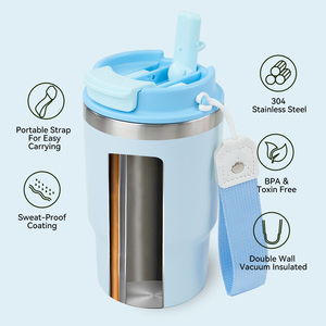 Mug de voyage isotherme portable de 16 oz, en acier inoxydable 304, avec sangle de transport, sans BPA, anti-fuite, tasse thermique - Product Image 2