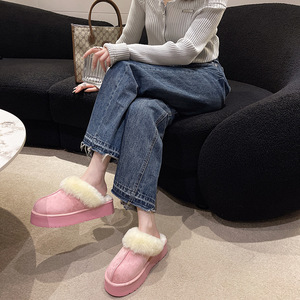 Women Winter Loafer Fluffy <strong>Furry</strong> Warm Soft Fur Thick Sole Platform <strong>Slippers</strong> <strong>Boots</strong> - Product Image 4