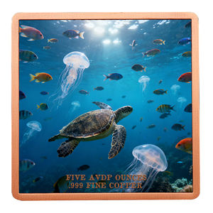 Медный слиток 5 унций .999 ADVP, чистый металл, с глубокой рельефной росписью, мифология, Королева глубоководных морей, цветной, в стиле «Секси-ноти», монета-слиток - Product Image 2