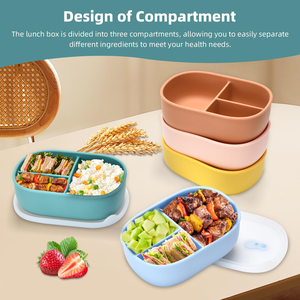 Reusable Bento <b>Box</b> with <b>Removable</b> Divider Portable School Lunch <b>Box</b> with Band Picnic Snack Container Plastic Food Storage <b>Box</b> - Product Image 6