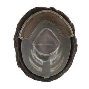 Versalite-Off Zwart Duurzaam Fijn Mono Polyhuid Franse Kant 30Mm Golf 130% Dichtheid Haarprothese Kale Mannen 6 Inch Toupetje - Product Image 6