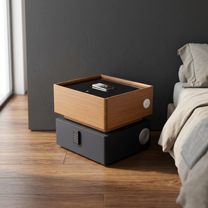 Wireless charging nightstand RGB light strip <b>bedside</b> <b>table</b> Modern minimalist metal nightstand - Product Image 4