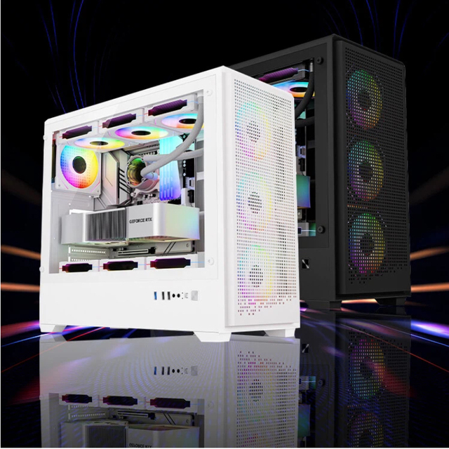 Desktop ATX Computer Case with Sea View Room & 240 Water Cooling ICOMPUTER Gaming Tempered Glass Case Computer Case Manufacturer