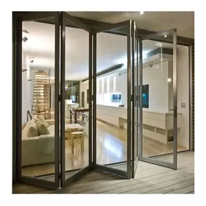 Хорошие стеклянные алюминиевые рамы, секции, раздвижные двери, вертикальные складные двери, передние внешние автоматические двойные двери