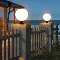 Lampe solaire de cour à capot, étanche IP65, décorative extérieure, style lune, pour villas, murs, portails et piliers