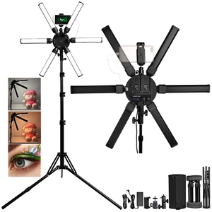 FOSOTO FT-06 MINI 6 Tubes LED Star Light 288 LED 60W Anneau Lumineux avec Trépied pour Maquillage, <span class=keywords><strong>YouTube</strong></span>, Vidéo Caméra/Téléphone - Product Image 1