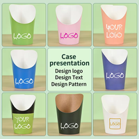 Gobelet en papier kraft jetable à paroi simple de 16 oz, incliné, pour frites en petite portion, avec logo personnalisé, idéal pour les repas décontractés et les pique-niques