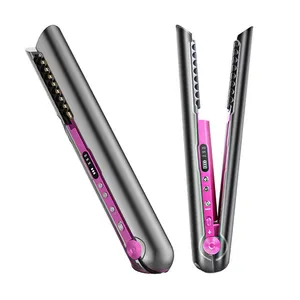 전문 무선 Usb 미니 머리카락 Straightener 플랫 아이언 스트레이트 판자 크림퍼 골진 집게 스타일링 Styler