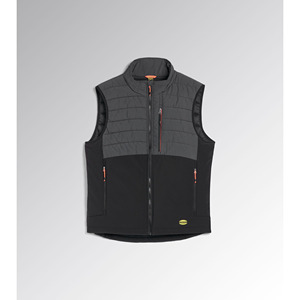 Gilet rembourré Diadora Oslo Hybrid noir, taille unique, coupe régulière, gilet tactique anti-froid, coutures soudées, polyester - Product Image 1
