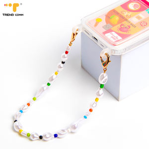 2026 핫 모바일 폰 랜야드 크로스바디 휴대폰 체인 진주 컬러풀 걸스 핸드비드 모바일 폰 케이스 세트 유니버설 체인 - Product Image 3