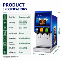 Fabrieksdirect 3 smaken commerciële frisdrankautomaat Cola Post Mix machine voor fastfoodrestaurants