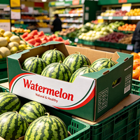 Groothandel Watermeloen Waterdichte Verpakkingsdoos met Handgrepen Sterke Anti-Kneus Golfkarton Fruitverzenddozen