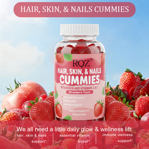Suplemen Rambut Kulit Kuku Rasa Stroberi Permen Jeli Biotin C E Kecantikan Kesehatan Imun Pencernaan Energi Wanita |   Langsung dari Pabrik - Product Image 3