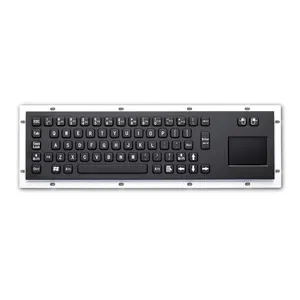Waterproof USB Standard Black Stainless Steel Industrial Metal Kiosk Keyboard With Touchpad For Terminals